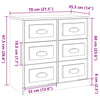 Harmaa senkki Miltiada 70x35,5x67,5cm (puinen)