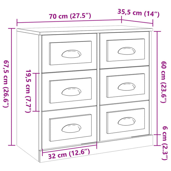 Harmaa senkki Miltiada 70x35,5x67,5cm (puinen)