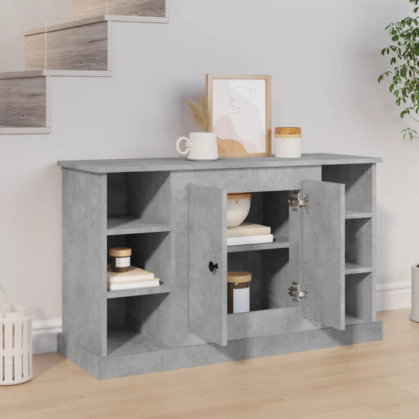 Sideboard Tansa aus Holz, betongrau, 100x35,5x60cm