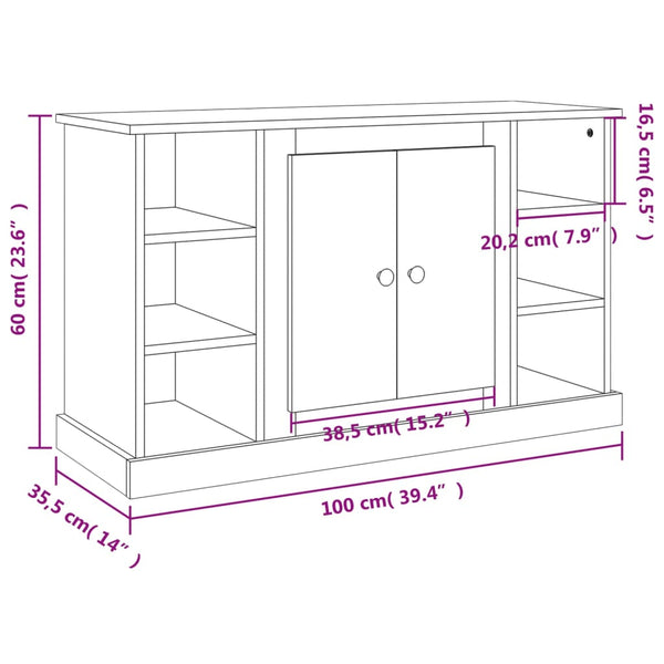 Sideboard Tansa aus Holz, betongrau, 100x35,5x60cm