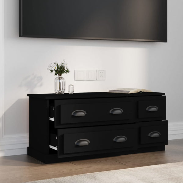 Schwarzer TV-Schrank Arefa 100x35,5x45cm (Holz)