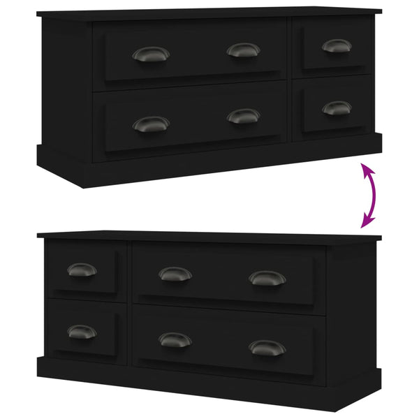 Schwarzer TV-Schrank Arefa 100x35,5x45cm (Holz)