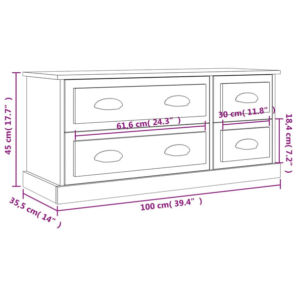 Schwarzer TV-Schrank Arefa 100x35,5x45cm (Holz)