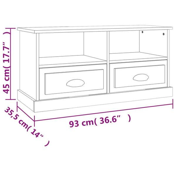 Graues TV-Möbel Fulvius 93x35,5x45cm (Holz)