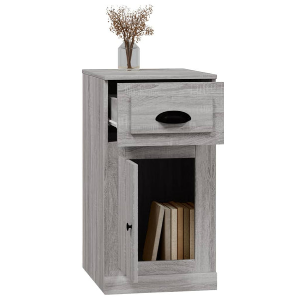 Grauer Beistellschrank mit Schublade Ghrorghita 40x50x75cm (Holz)