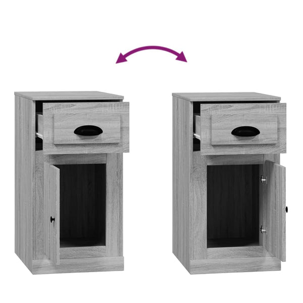 Grauer Beistellschrank mit Schublade Ghrorghita 40x50x75cm (Holz)