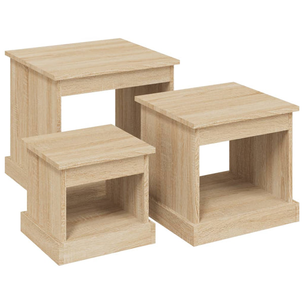 Couchtische Karen (3 Stück Sonoma-Eiche Holz)