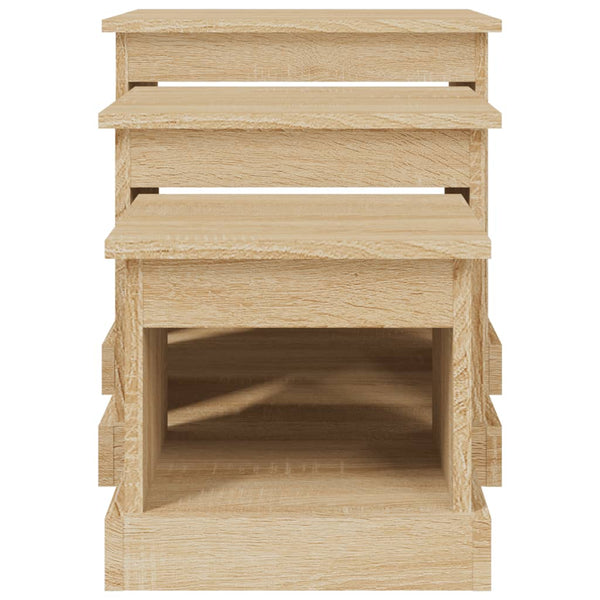Couchtische Karen (3 Stück Sonoma-Eiche Holz)