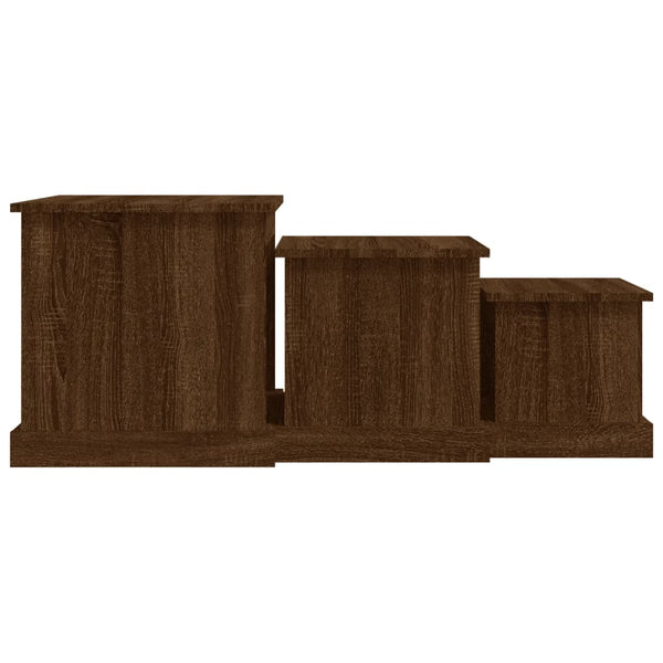 Braune Couchtische Karen (3 Stück, Eiche massiv)