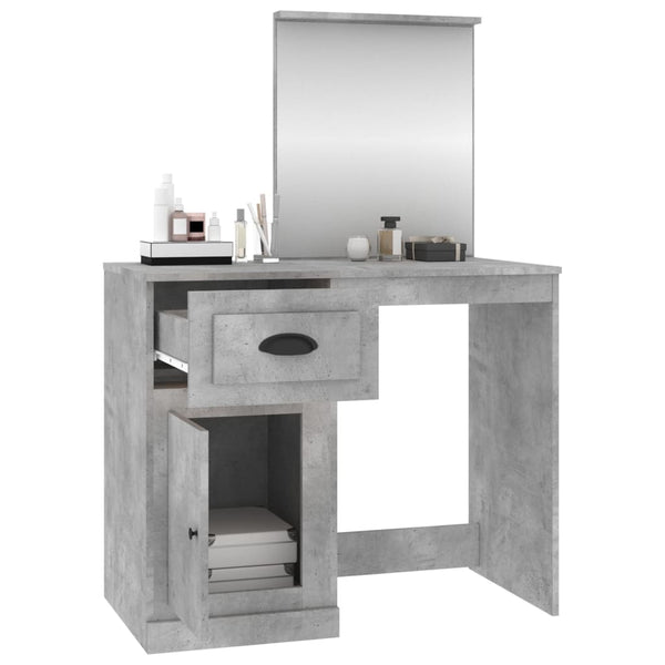 Betongrauer Schminktisch Faur 90x50x132,5cm (Holz)