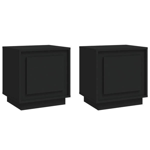 Schwarze Nachttische Lilian 44x35x45cm (2 Stück, Holz)