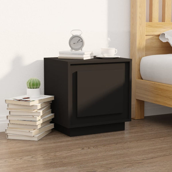 Schwarze Nachttische Lilian 44x35x45cm (2 Stück, Holz)