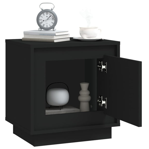 Schwarze Nachttische Lilian 44x35x45cm (2 Stück, Holz)