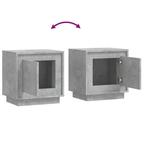 Nachttisch Lilian 44x35x45cm (Holz) in Betongrau