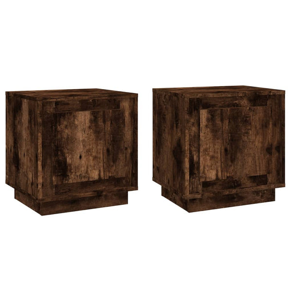 Nachttische Lilian aus Räuchereiche 44x35x45cm (2 Stück, Holz)