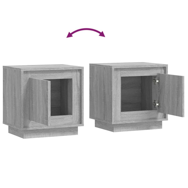 Nachttisch Lilian grau 44x35x45cm (Holz)