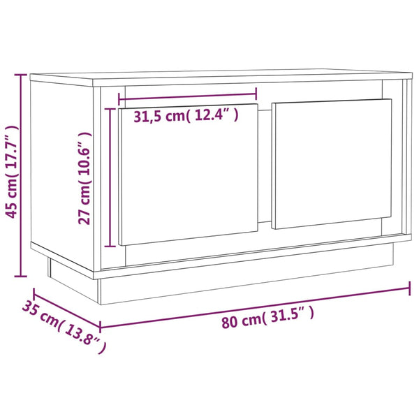 Harmaa tv-taso Frazier 80x35x45cm (puinen)