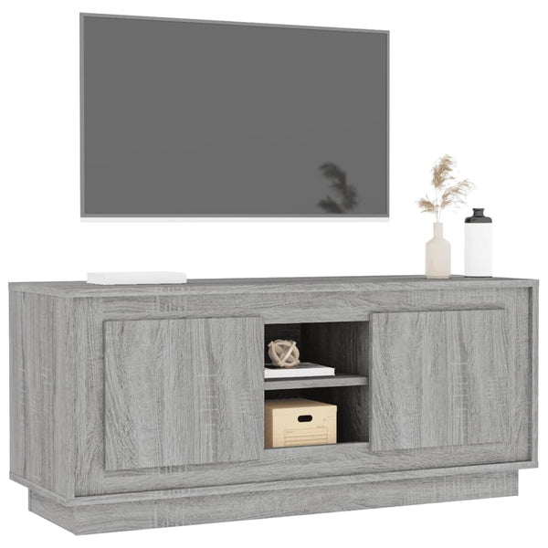 Graues TV-Möbel Huba 102x35x45cm (Holz)