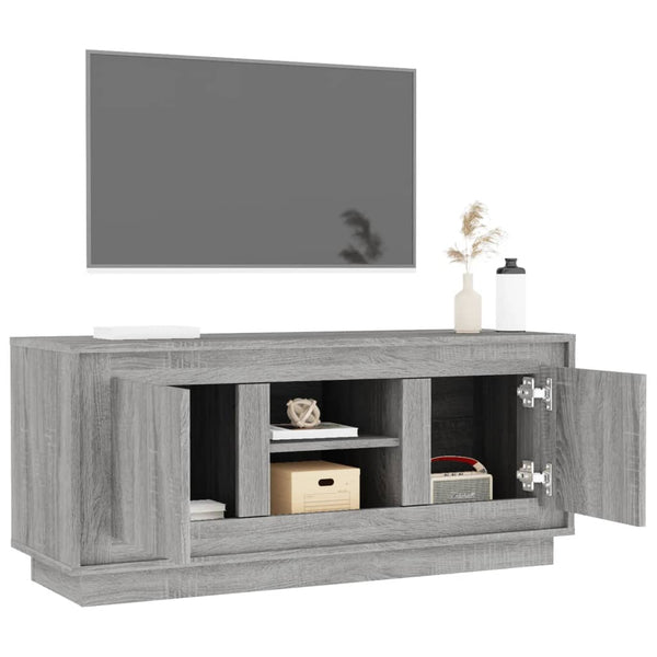 Graues TV-Möbel Huba 102x35x45cm (Holz)