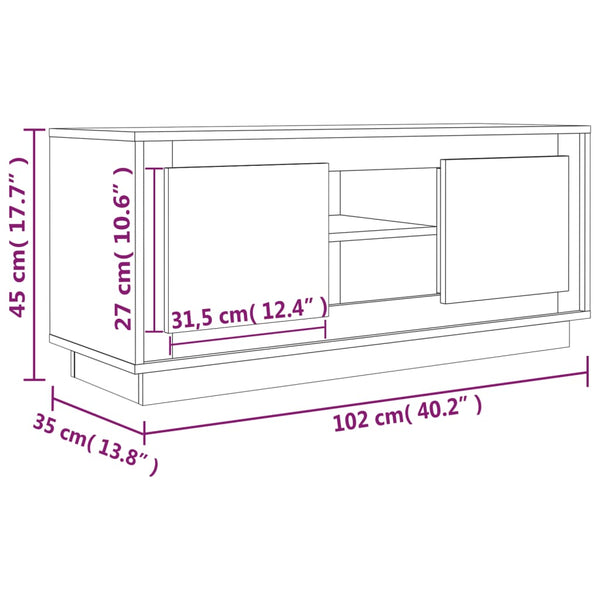 Graues TV-Möbel Huba 102x35x45cm (Holz)