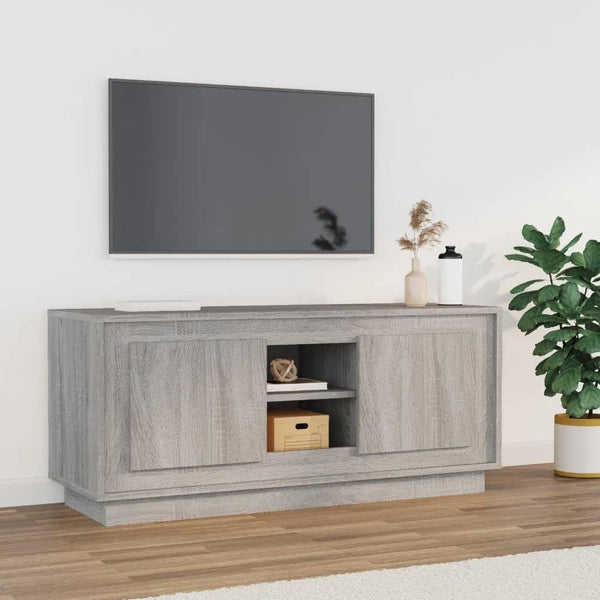 Graues TV-Möbel Huba 102x35x45cm (Holz)