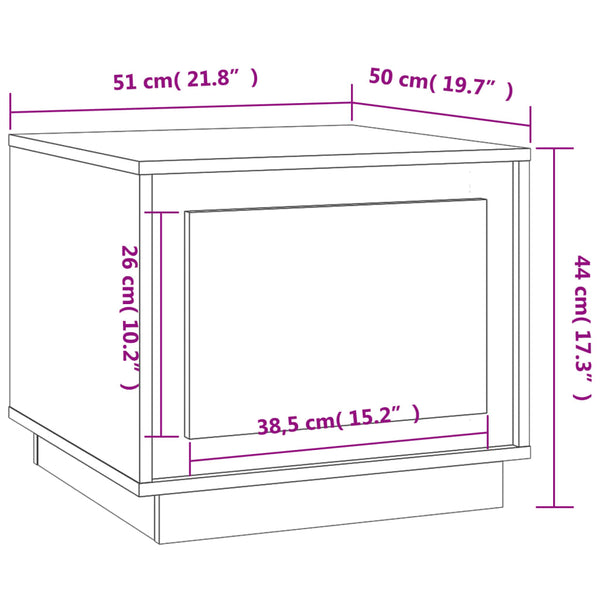 Grauer Couchtisch Catius 51x50x44cm (Holz)