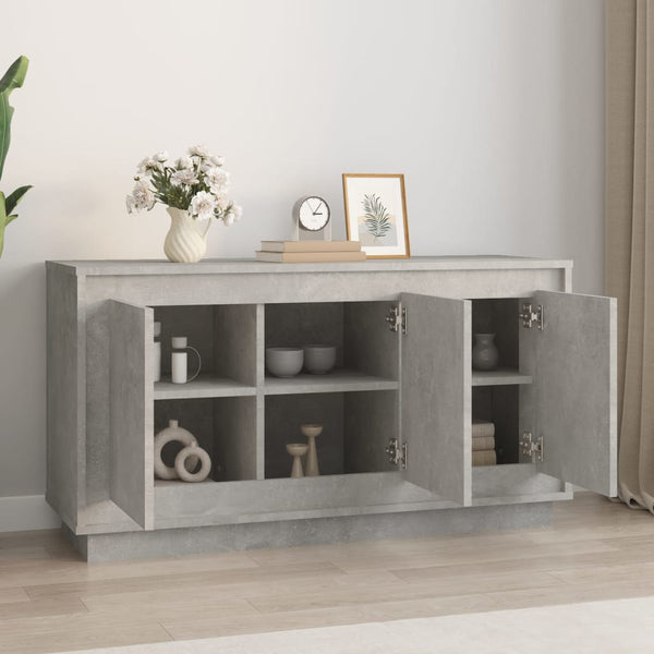 Betongraues Sideboard Efrosana 102x35x55cm (Holz)