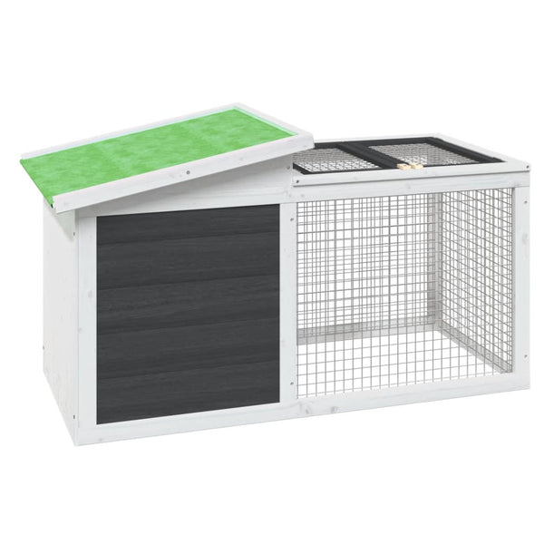 Grauer Hasenstall Cazmer 100,5x54x55cm (Kiefer)