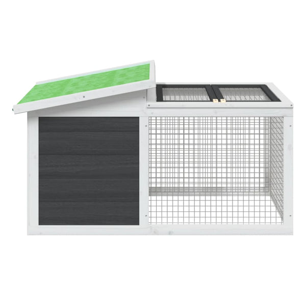 Grauer Hasenstall Cazmer 100,5x54x55cm (Kiefer)