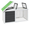 Grauer Hasenstall Cazmer 100,5x54x55cm (Kiefer)