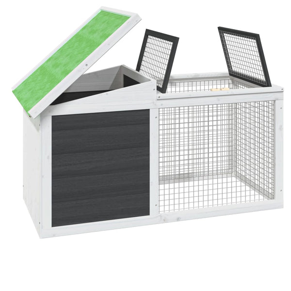 Grauer Hasenstall Cazmer 100,5x54x55cm (Kiefer)
