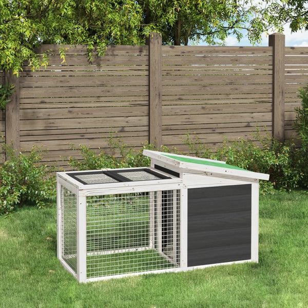Grauer Hasenstall Cazmer 100,5x54x55cm (Kiefer)