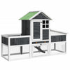 Grauer Kaninchenstall Vallie 170x63x113cm (Kiefer)