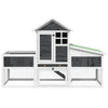Grauer Kaninchenstall Vallie 170x63x113cm (Kiefer)