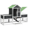 Grauer Kaninchenstall Vallie 170x63x113cm (Kiefer)