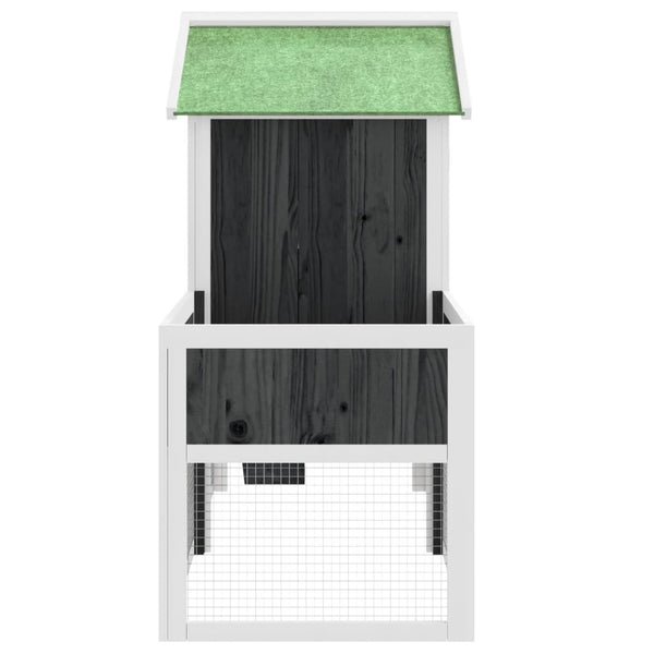 Grauer Kaninchenstall Vallie 170x63x113cm (Kiefer)
