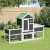 Grauer Kaninchenstall Vallie 170x63x113cm (Kiefer)