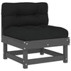 Graues mittleres Sofa mit Kissen Baubec (Kiefer)