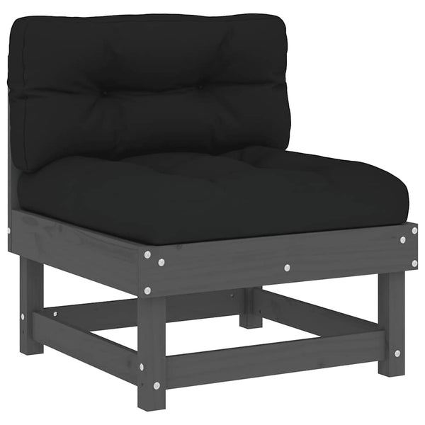 Graues mittleres Sofa mit Kissen Baubec (Kiefer)