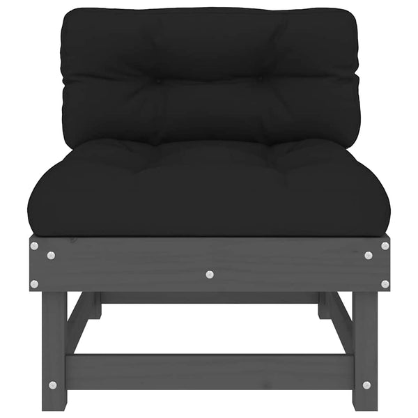 Graues mittleres Sofa mit Kissen Baubec (Kiefer)
