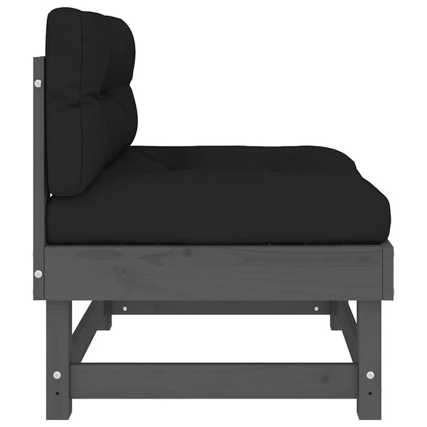 Graues mittleres Sofa mit Kissen Baubec (Kiefer)