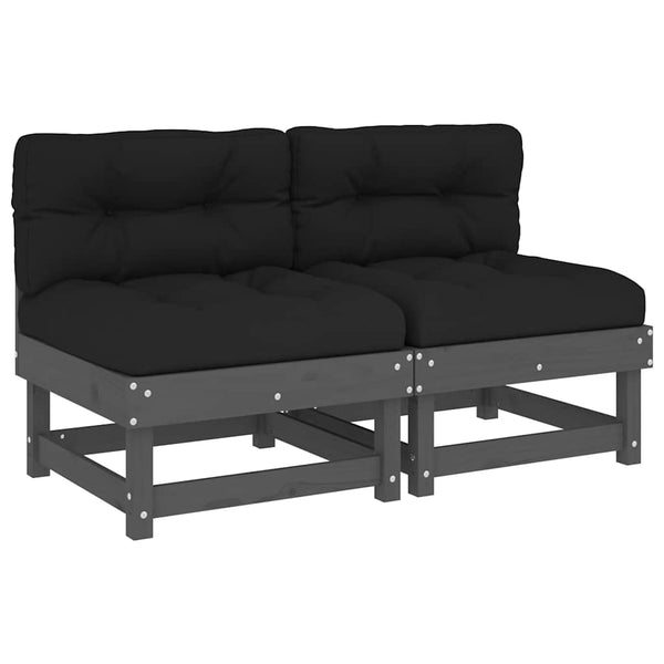 Graue Mittelsofas mit Kissen Baubec (2 Stk Kiefer)