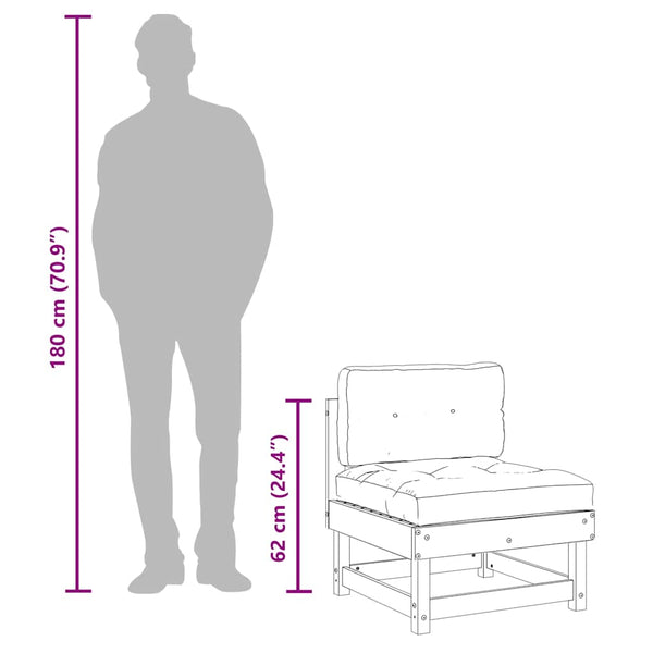Graue Mittelsofas mit Kissen Baubec (2 Stk Kiefer)
