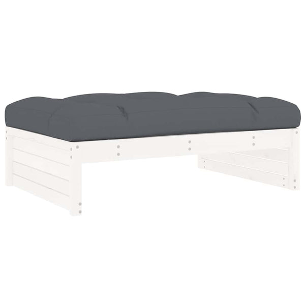 Weißer Outdoor-Pouf Hassouneh 120x80cm (Kiefer)