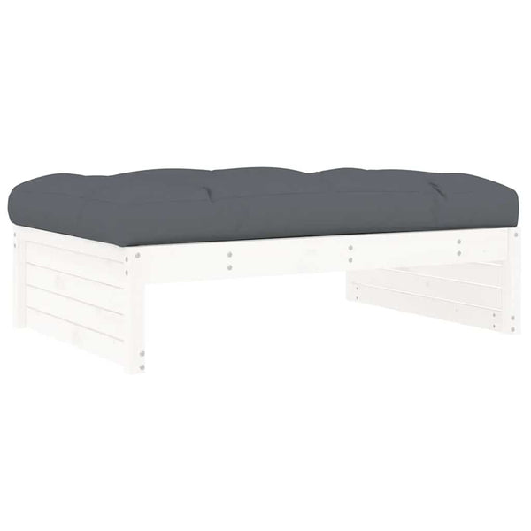 Weißer Outdoor-Pouf Hassouneh 120x80cm (Kiefer)