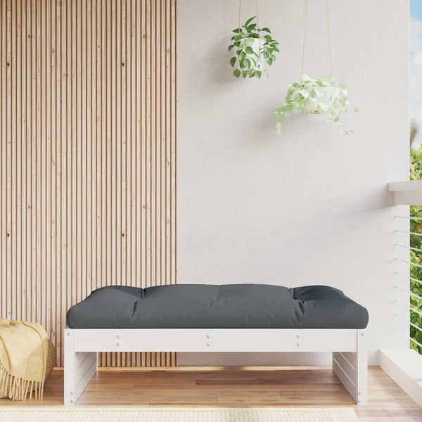 Weißer Outdoor-Pouf Hassouneh 120x80cm (Kiefer)