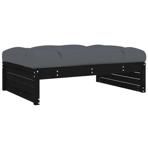 Schwarzer Outdoor-Hocker Hassouneh 120x80cm (Kiefer)