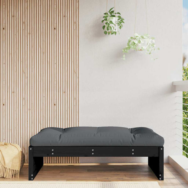 Schwarzer Outdoor-Hocker Hassouneh 120x80cm (Kiefer)