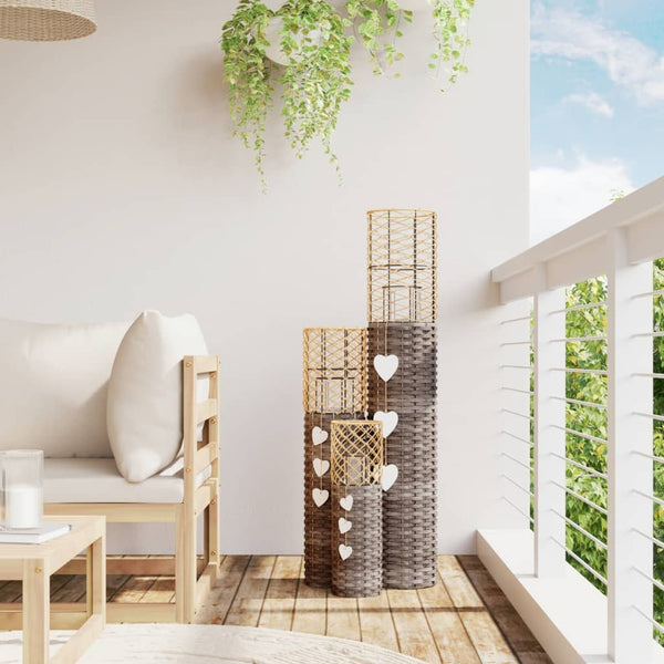 Harmaa kynttilänjalat Beluta 3 kpl (paju)