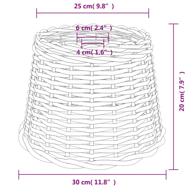 Brauner Lampenschirm Gherga Ø30x20cm (Weide)